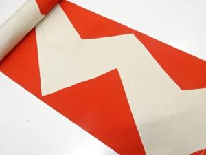 アンティーク　幾何学模様織り出し　八寸帯地反物